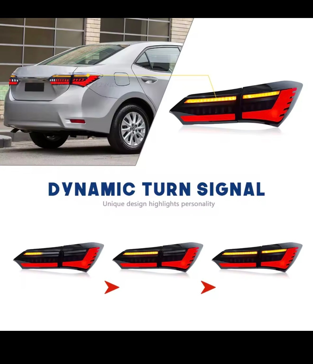 Toyota Corolla RGB LED Taillights | Dynamic Sequential | 2014–2018