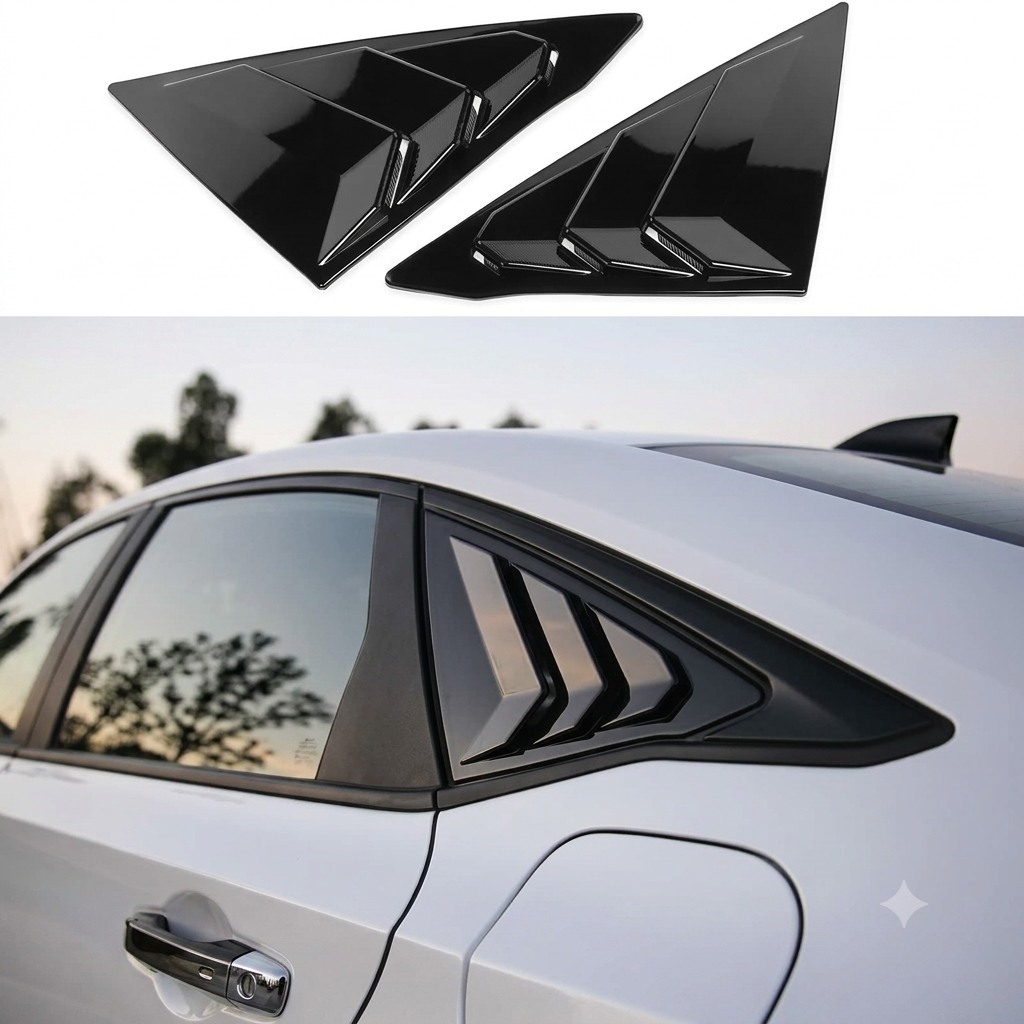 Honda Civic Rear Window Louver Lamborghini Style With Side Quarters 20