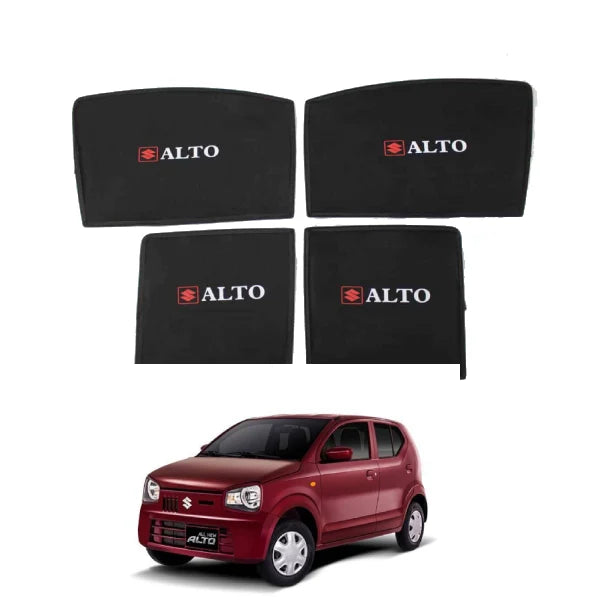 Suzuki Alto New 660cc Sunshades/Side Window Curtains with Logo 4 Pcs Set Premium Quality