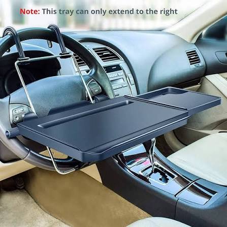 Multifunction Car Back Seat & Steering Wheel Portable Folding Tray with Drink Holder