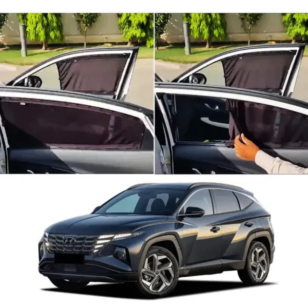 Hyundai Tucson Hybrid Custom Fit Railing Curtains Sun Shade - Parda-4pcs