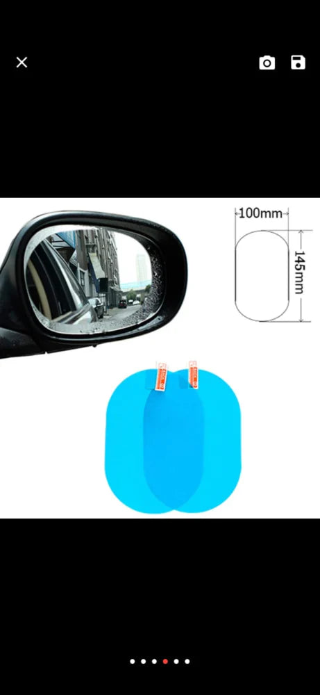 Car Rearview Mirror Rainproof Anti-fog Protective Anti-Glare Waterproof Membrane 2Pcs