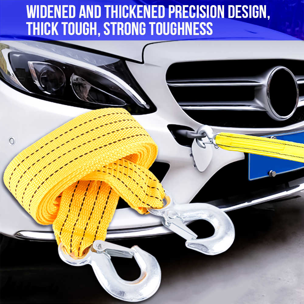 Emergency car tow rope belt 10ft - Multi Color