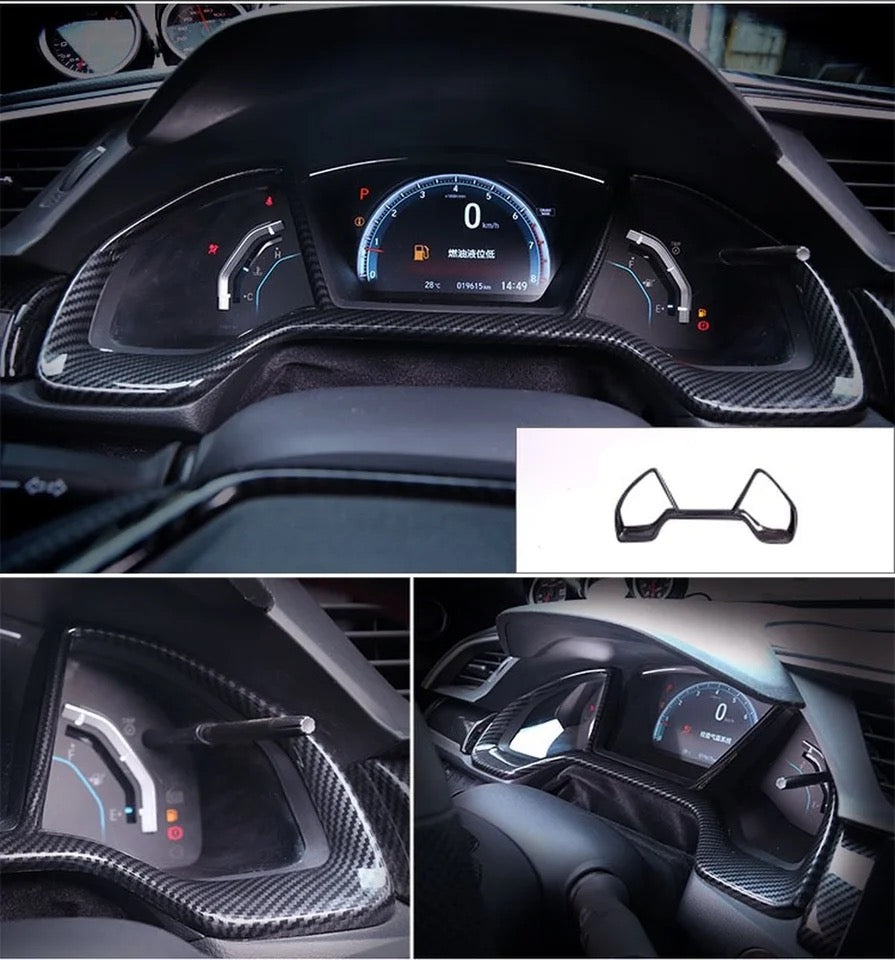 Honda Civic X Carbon Fiber Speedometer Trim