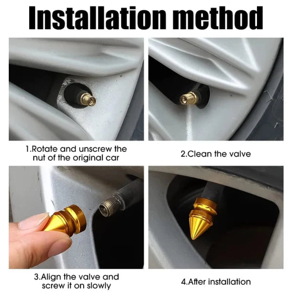 Loadblock Shaped Metal valve Stem Caps 4pcs