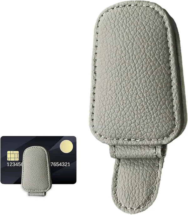Multifunctional Magnetic Sunglasses Holder Pu Leather Soft Visor Clip