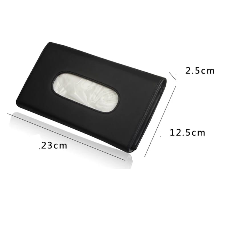 Premium Sun Visor PU Leather Car Tissue Box Holder